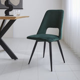 Sedia per sala da pranzo Mila Dimehouse Verde LxPxH 66x57x49 Tessuto Foto atmosferica vista diagonale frontale