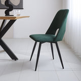 Sedia per sala da pranzo Mila Dimehouse Verde LxPxH 66x57x49 Tessuto Foto atmosferica vista laterale