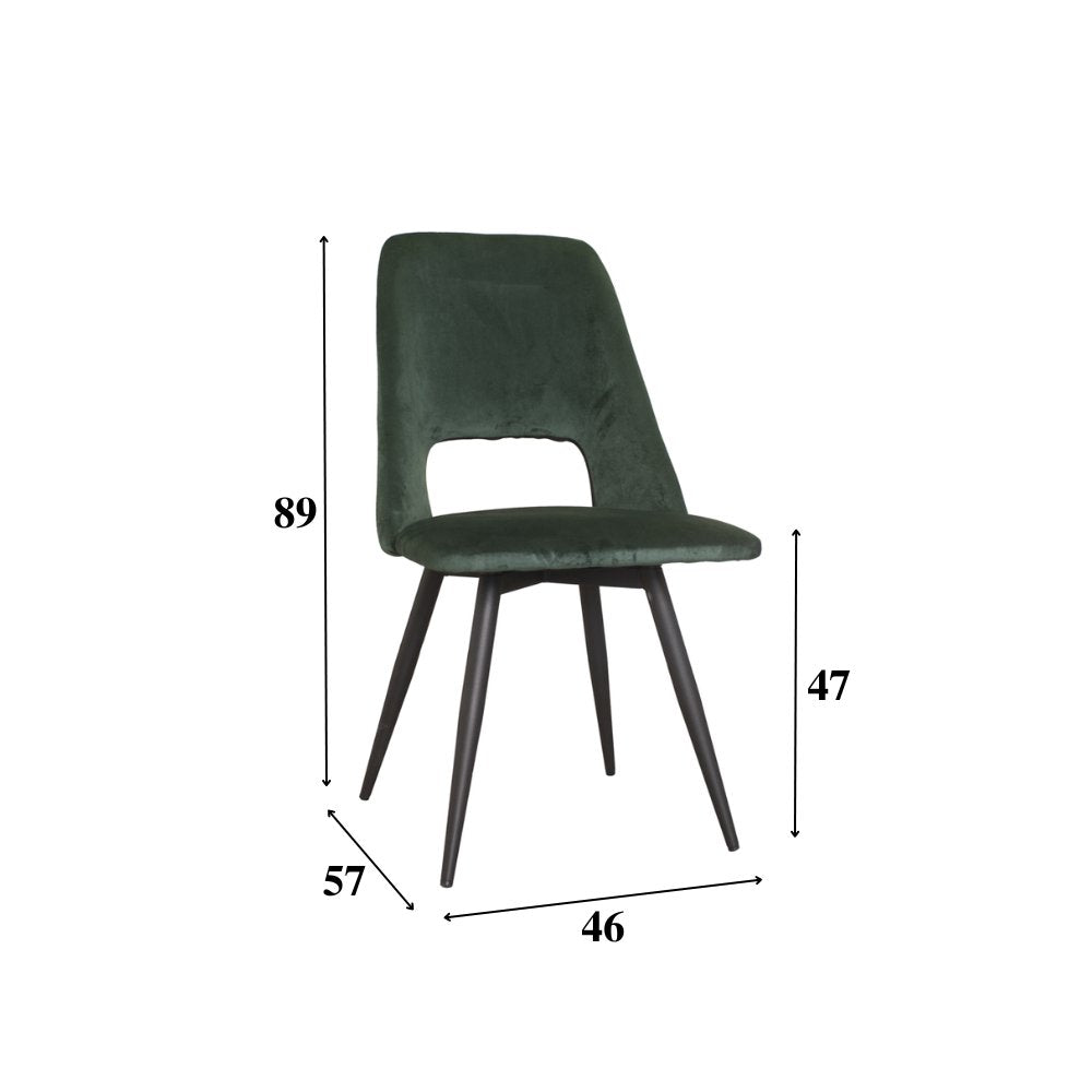 Sedia per sala da pranzo Mila Dimehouse Verde LxPxH 66x57x49 Tessuto Indicazione dimensione foto bianca