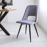 Sedia per sala da pranzo Mila Dimehouse Grigio LxPxH 66x57x49 Tessuto Foto atmosferica vista diagonale frontale