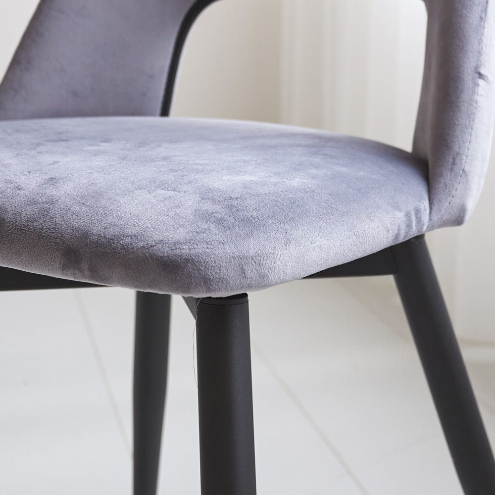 Sedia per sala da pranzo Mila Dimehouse Grigio LxPxH 66x57x49 Tessuto Dettaglio fotografico atmosferico