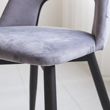 Sedia per sala da pranzo Mila Dimehouse Grigio LxPxH 66x57x49 Tessuto Dettaglio fotografico atmosferico