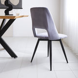 Sedia per sala da pranzo Mila Dimehouse Grigio LxPxH 66x57x49 Tessuto Foto atmosferica diagonale vista posteriore