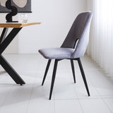 Sedia per sala da pranzo Mila Dimehouse Grigio LxPxH 66x57x49 Tessuto Foto atmosferica vista laterale