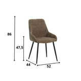 Sedia per sala da pranzo Elle Dimehouse Tortora LxPxH 64x61x56 Tessuto Bianco Indicazione dimensione foto