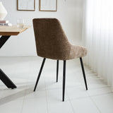 Sedia per sala da pranzo Elle Dimehouse Taupe LxWxH 64x61x56 Tessuto Foto atmosferica diagonale vista posteriore