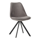 Sedia per sala da pranzo Jace Dimehouse Antracite LxPxH 71x59x52 Tessuto Bianco foto diagonale vista frontale
