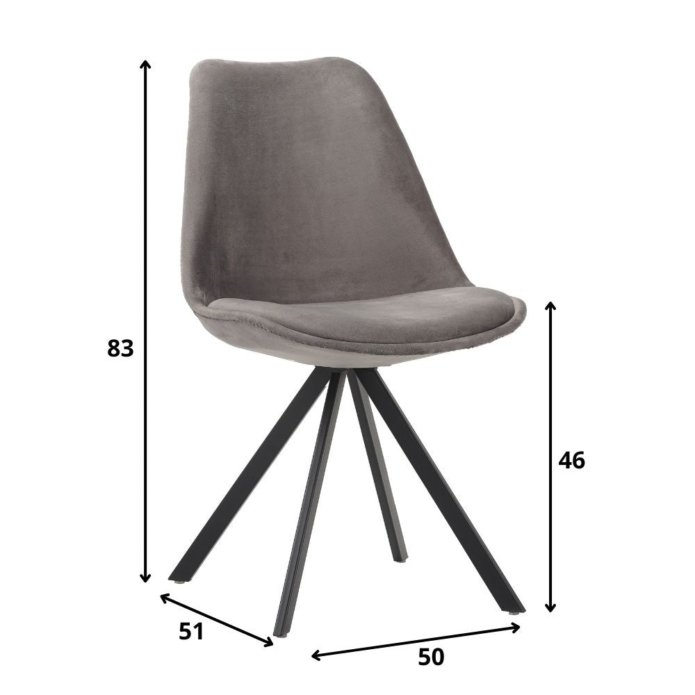 Sedia per sala da pranzo Jace Dimehouse Antracite LxPxH 71x59x52 Tessuto Bianco Indicazione dimensione foto