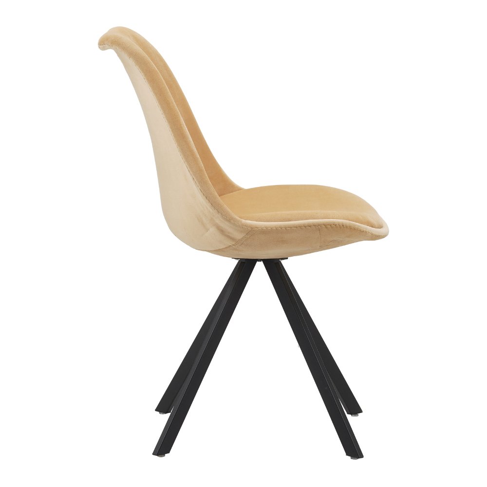 Sedia per sala da pranzo Jace Dimehouse Beige LxPxH 70x58x53 Tessuto Bianco vista laterale della foto