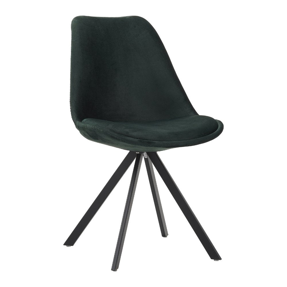 Sedia per sala da pranzo Jace Dimehouse Verde LxPxH 70x58x53 Tessuto Foto bianca vista diagonale frontale