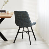 Sedia per sala da pranzo Jada Chenille Dimehouse Blu LxPxH 79x57x53 Tessuto Foto atmosferica diagonale vista posteriore