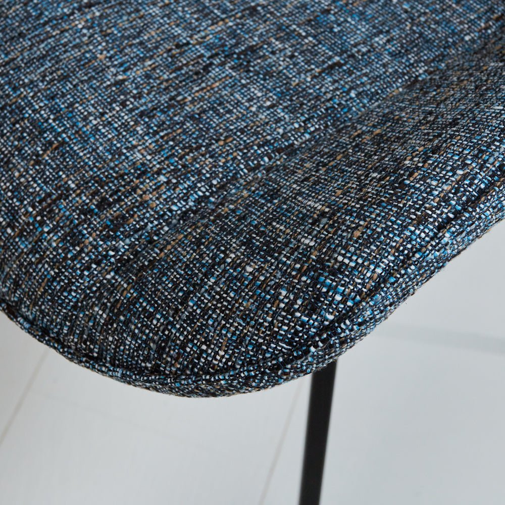 Sedia per sala da pranzo Jada Chenille Dimehouse Blu LxPxH 79x57x53 Tessuto Dettaglio fotografico atmosferico