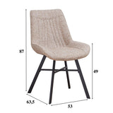 Sedia per sala da pranzo Jada Chenille Dimehouse Tessuto bianco LxPxH 79x57x53 Indicazione dimensione foto bianca