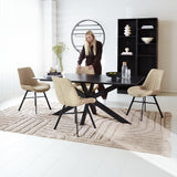 Sedia per sala da pranzo Jada Chenille Dimehouse Bianco LxPxH 79x57x53 Tessuto Foto atmosferica in situazione