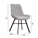 Sedia per sala da pranzo Jada Dimehouse Tessuto Grigio LxPxH 79x57x53 Tessuto Bianco Indicazione dimensione foto