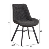 Sedia per sala da pranzo Jada Chenille Dimehouse Nero LxPxH 79x57x53 Tessuto Indicazione dimensione foto bianca