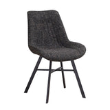 Sedia per sala da pranzo Jada Chenille Dimehouse Nero LxPxH 79x57x53 Tessuto Bianco foto diagonale vista frontale