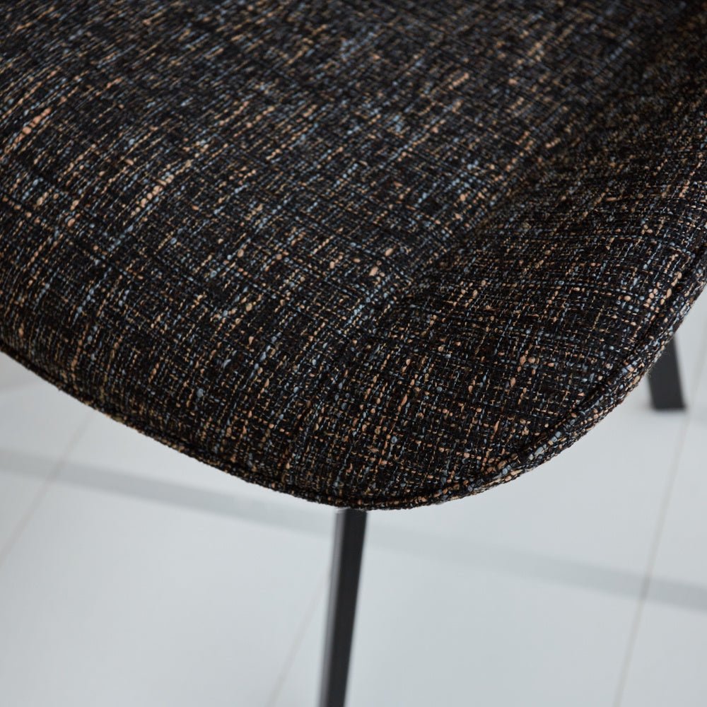Sedia per sala da pranzo Jada Chenille Dimehouse Nero LxPxH 79x57x53 Tessuto Dettaglio fotografico atmosferico