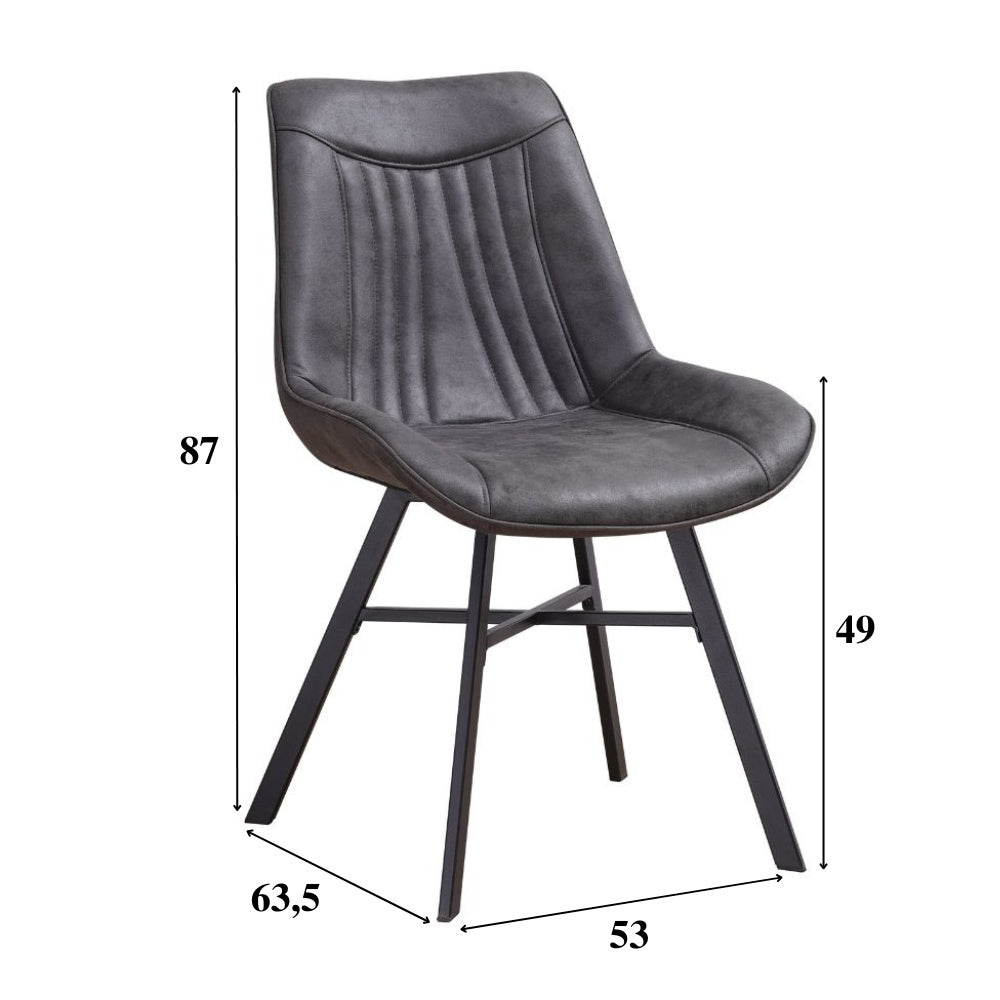 Sedia per sala da pranzo Jada Ecopelle Dimehouse Antracite LxLxH 79x57x53 Ecopelle Bianca Indicazione misura foto