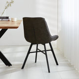 Sedia per sala da pranzo Jada Ecopelle Dimehouse Antracite LxPxH 79x57x53 Ecopelle Atmosferica foto diagonale vista posteriore