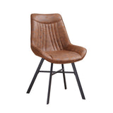 Sedia per sala da pranzo Jada Ecopelle Dimehouse Cognac LxPxH 79x57x53 Ecopelle Bianco foto diagonale vista frontale