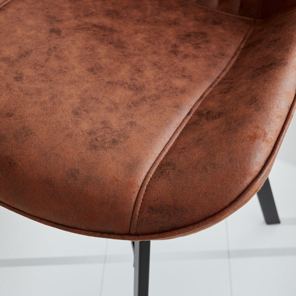 Sedia per sala da pranzo Jada Ecopelle Dimehouse Cognac LxLxH 79x57x53 Ecopelle Atmosferica dettaglio fotografico