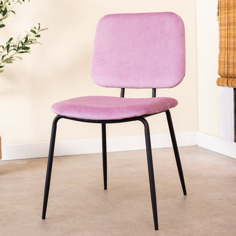 Sedia per sala da pranzo Jerry Dimehouse Rosa LxPxH 65x53x52 Tessuto Foto atmosferica vista diagonale frontale