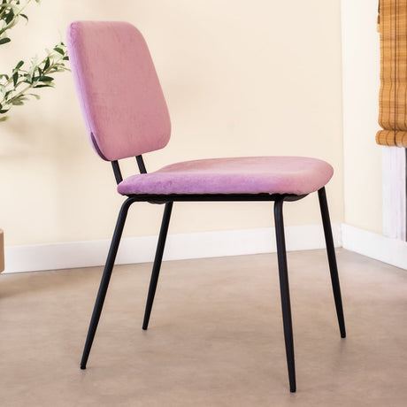 Sedia per sala da pranzo Jerry Dimehouse Rosa LxLxH 65x53x52 Tessuto Foto atmosferica vista laterale