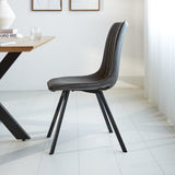 Sedia per sala da pranzo Jimmy Ecopelle Dimehouse Antracite LxPxH 75x57x51 Ecopelle Foto atmosferica vista laterale