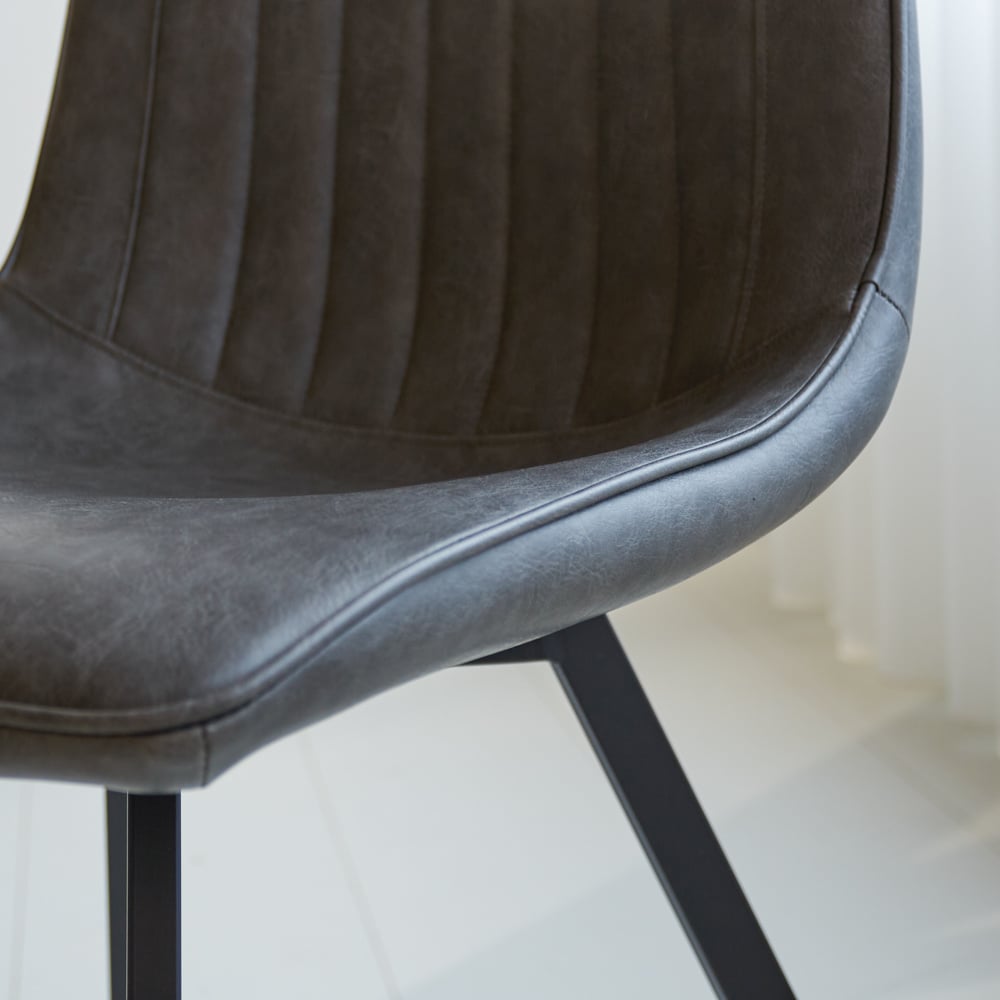 Sedia per sala da pranzo Jimmy Ecopelle Dimehouse Antracite LxPxH 75x57x51 Ecopelle Atmosferica dettaglio fotografico