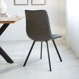 Sedia per sala da pranzo Jimmy Ecopelle Dimehouse Antracite LxPxH 75x57x51 Ecopelle Atmosferica foto diagonale vista posteriore