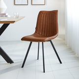 Sedia per sala da pranzo Jimmy Ecopelle Dimehouse Cognac LxPxH 75x57x51 Ecopelle Foto atmosferica vista diagonale frontale
