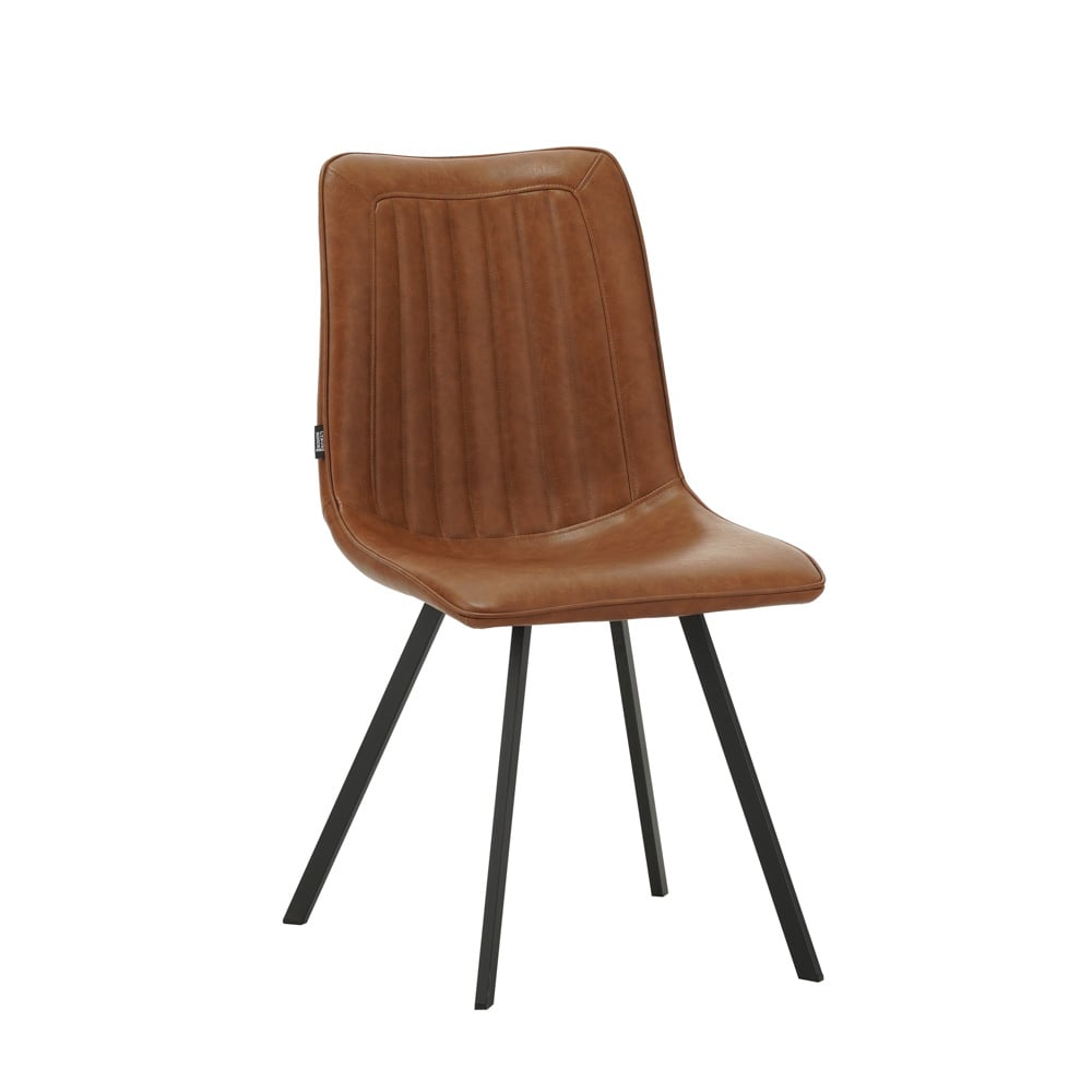 Sedia per sala da pranzo Jimmy Ecopelle Dimehouse Cognac LxPxH 75x57x51 Ecopelle Foto bianca vista diagonale frontale