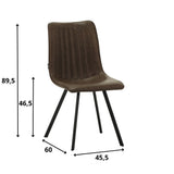 Sedia per sala da pranzo Jimmy Ecopelle Dimehouse Tortora LxPxH 75x57x51 Ecopelle Indicazione misura foto bianca