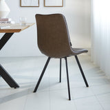 Sedia per sala da pranzo Jimmy Ecopelle Dimehouse Tortora LxPxH 75x57x51 Ecopelle Atmosferica foto diagonale vista posteriore