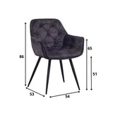 Sedia per sala da pranzo Audrey Dimehouse Antracite LxPxH 71x68x49 Tessuto Bianco Indicazione dimensione foto