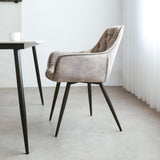 Sedia per sala da pranzo Audrey Dimehouse Grigio LxPxH 71x68x49 Tessuto Foto atmosferica vista laterale