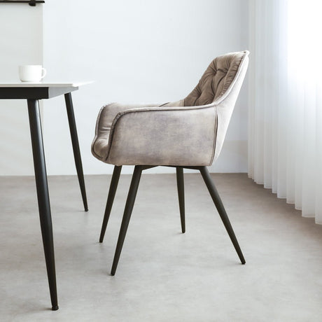Sedia per sala da pranzo Audrey Dimehouse Grigio LxPxH 71x68x49 Tessuto Foto atmosferica vista laterale