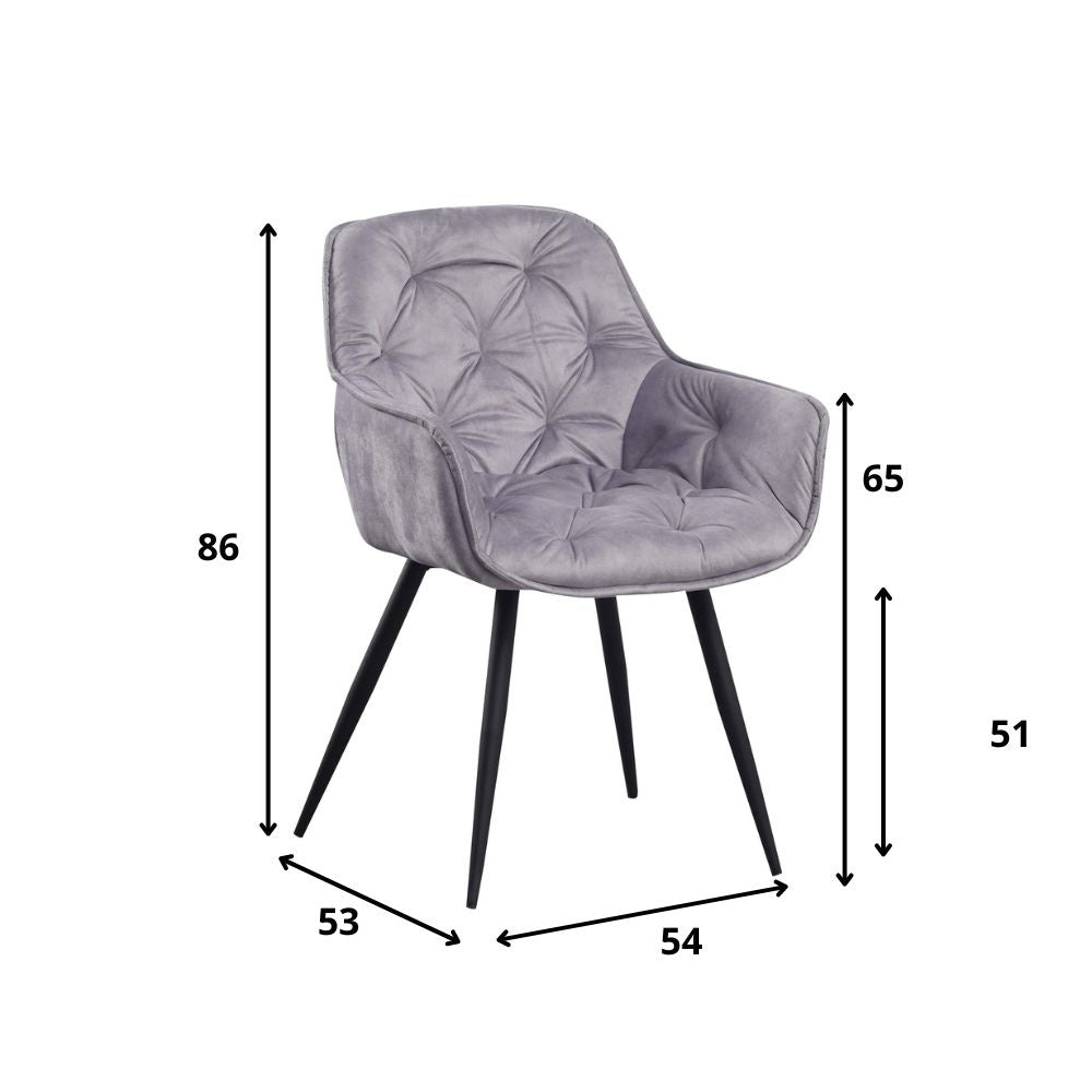 Sedia per sala da pranzo Audrey Dimehouse Grigio LxPxH 71x68x49 Tessuto Indicazione dimensione foto bianca
