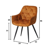 Sedia per sala da pranzo Audrey Dimehouse Tessuto Giallo LxPxH 71x68x49 Tessuto Bianco Indicazione dimensione foto
