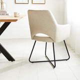 Sedia per sala da pranzo Suzy Dimehouse Bianco LxPxH 64x61x53 Tessuto Foto suggestiva vista diagonale posteriore