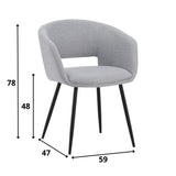 Sedia per sala da pranzo Don Dimehouse Tessuto Grigio chiaro LxPxH 60x56x56 Tessuto Indicazione dimensione foto bianca