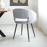 Sedia per sala da pranzo Don Dimehouse Grigio chiaro LxLxH 60x56x56 Tessuto Foto suggestiva vista diagonale dal retro