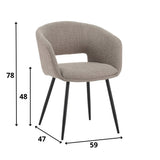 Sedia per sala da pranzo Don Dimehouse Tortora LxPxH 60x56x56 Tessuto Bianco Indicazione dimensione foto