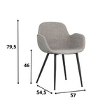 Sedia per sala da pranzo Mick Dimehouse Grigio LxPxH 64x62x59 Tessuto Indicazione dimensione foto bianca