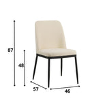 Sedia per sala da pranzo Noli Ciniglia Dimehouse Tessuto bianco LxPxH 73x65x53 Indicazione dimensione foto bianca