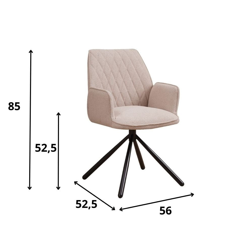 Sedia per sala da pranzo Novan bouclé Dimehouse Tessuto Beige LxPxH 67x59x57 Indicazione dimensione foto bianca