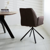 Sedia per sala da pranzo Novan bouclé Dimehouse Marrone LxPxH 67x59x57 Tessuto Foto atmosferica diagonale vista posteriore