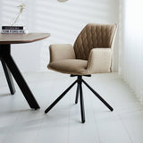 Sedia per sala da pranzo Novan bouclé Dimehouse Taupe LxWxH 67x59x57 Tessuto Atmosferica foto diagonale vista frontale