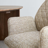 Sedia per sala da pranzo Novan in ciniglia Dimehouse Tessuto Beige LxPxH 71x64x56 Foto di dettaglio del tessuto
